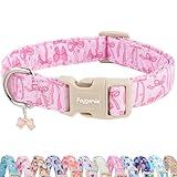 Faygarsle Cute Pink Bow Pattern Dog Collar for Summer Spring DesignSmall Medium Large Dogs M
