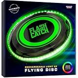 FlashCatch Light-up Flying Disc - Rechargeable, Multi Color, Motion Activated Frisbee - Teen Boy Gifts - Cool Birthday Men - 13 Year Old Boys Gift - Teenage Boy - Teens Stuff 10-12 12-14 13-15