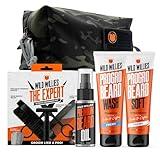 Wild Willies Complete Beard Grooming Kit for Men - Includes 5 Piece Grooming Kit, PROGRO Shampoo Wash & Conditioner, & Premium Hair Oil for Daily Use, Hair Growth & Hydration