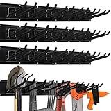 HORUSDY 64-Inch Heavy Duty Garage Organization Rack, 4 Packs Rails and 9 Adjustable Hooks, Tool Organizer Rack with Heavy Double Hooks Tracks Max Load 600LB