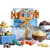 Broadway Basketeers Chocolate Food Gift Basket Tower Snack Gifts for Christmas Holiday Women, Men, Families, College, Delivery for Appreciation, Thank You, Get Well, Congratulations