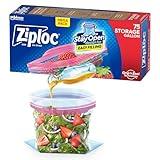 Ziploc Gallon Food Storage Bags, Stay Open Design with Stand-Up Bottom, Easy to Fill, 75 Count