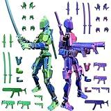 T13 Action Figure Set (Assembly Completed), 3D Printed Multi-Jointed, Titan 13 Action Figures, Multi-Articular Lucky Mobile Robot Nova T-13,Desktop Decorations for Game Lovers Toys (Blue/Purple)