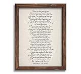 Song Lyrics Printed on Cotton - Romantic Verses Personalized Music Lyrics Anniversary Gift Framed Canvas Sheet Custom Memorial Gift Custom Lyrics Canvas (Song Lyrics)