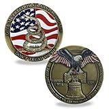 Glamtune Don't Tread on Me Military Coin US Liberty Bell Challenge Coin