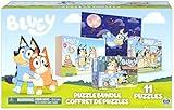 Bluey 4-Pack of Wooden 24-Piece Puzzles with Interchangeable Pieces | Bluey Birthday Party Supplies | Bluey Party Favors | Bluey Toys for Kids Ages 3+