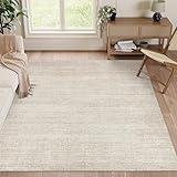 Valenrug Washable Rugs 5x7 - Stain Resistant 5x7 Area Rugs for Living Room, Non Slip Backing Printed Rugs for Bedroom, Folable Machine Washable Area Rug (5'x7', Beige)