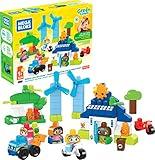 Mega BLOKS Fisher-Price Toddler Blocks Toy Set, Green Town Build ‘n Learn Eco House with 88 Pieces, 4 Figures, Ages 1+ Years