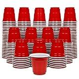 GoPong 200 Pack 2 oz Plastic Shot Cups - Mini 2oz Party Cups, Red