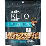 Ratio Trio Coconut Almond Granola Cereal, 1g Sugar, Keto Friendly, 8 oz Resealable Cereal Bag