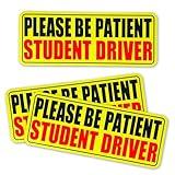 3pcs Student Drive Magnet for Car, Please Be Patient Student Driver, New Drivers Sticker Safety Warning, Reusable Magnetic Reflective Rookie Driver Bumper Sticker