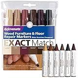 Rejuvenate New Improved Colors Wood Furniture & Floor Repair Markers Make Scratches Disappear in Any Color Wood Combination of 6 Colors Maple Oak Cherry Walnut Mahogany Espresso and Crayons Set