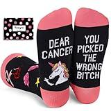 HAPPYPOP Breast Cancer Socks For Women Breast Cancer Awareness Socks Inspirational Socks Survivor Socks, Inspirational Gifts Breast Cancer Gifts Chemo Gifts