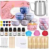 YUEONEWIN Candle Making Kits for Adults, Candle Making Supplies Accessory, DIY Scented Candle Set with Soy Wax, Essential Oil, Wicks, Wax Melting Pot, Moulds, Candle Jars, Dye, Make Your Own Candles