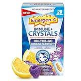 Emergen-C Immune Plus Crystals, On-The-Go Immune Support Supplement with Vitamin C, Vitamin D, B Vitamins, Zinc and Manganese, Berry Lemonade - 28 Stick Packs