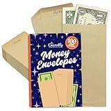 Decorably 100 Pack Kraft Small Money Envelopes for Cash Saving, 3.5x6.5in Small Cash Envelopes for Money, Small Envelopes for Money, Bank Envelopes for Cash, Coin Envelopes Money, Money Envelope