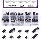 Swpeet 85Pcs 10Pcs 10 Types Integrated Circuit chip Assortment Kit,LM Series Dual/Quad Operational Amplifier Opamp, Single Precision Timer, Pwm - LM324 LM358 LM386 LM393 UA741 NE5532 NE555