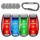 STURME LED Safety Light Strobe Lights for Daytime Running Walking Bicycle Bike Kids Child Woman Dog Pet Runner Best Flashing Warning Clip on Small Reflective Set Flash Walk Night (Green Blue Redx2)