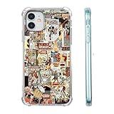 hendicow Case for iPhone 11 with Superhero Design,Cartoon Comic Pop Culture Art Collage Pattern,Clear Soft TPU Bumper Phone Shell,6.1"(Hero,11)