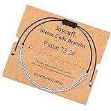 JoycuFF Psalm 73:26 Christian Bracelets for Women Bible Verse Morse Code Bracelets Inspirational Faith Gifts for Best Friends Sister
