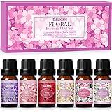 SALKING Floral Essential Oils Set, Premium Pure and Natural Essential Oils, Fragrance Oil Scented Oils for Oil Diffusers 6 x 10 ML - Lavender, Rose, Jasmine, Cherry Blossom, Gardenia, Chamomile