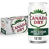 Canada Dry Zero Sugar Ginger Ale Soda, 12 fl oz cans, 12 pack