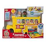 CoComelon Transforming School Time Bus - Lights and Sounds - 3 Favorite Songs - 6 Areas of Play - Removable JJ and Cody Figures - Toys for Kids and Preschoolers