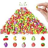 Kaemi 300 Pcs Mini Desk Pets for Kids Classroom Habitats, Cute Small Fruit Erasers, Little Eraser Pets for Party Favors, Classroom Prizes, Carnival Gifts and School Supplies