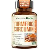 Turmeric Curcumin Supplement with Black Pepper Extract - High Potency Organic Turmeric 1200mg & 95% Curcuminoids for Joint & Digestive Health - Joint Support Supplement - 180 Vegan Curcuma Capsules