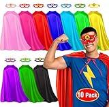 iROLEWIN Superhero-Capes and Masks for Adults Teens Party Bulk Gifts as Women Men Group Costume Family Team Building Dress-up