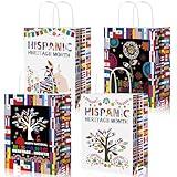 HOWAF 12pcs Hispanic Heritage Month Gift Bags, Spanish Speaking Countries Latino American Month Treat Bags Candy Bags for National Hispanic Heritage Month Party Supplies Hispanic Month Goodie Bags