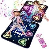 Dance Mat Toys for 3-12 Year Old Girls Boy, 2 Players Dance Mat with Light-up 12 Buttons & 5 Games Mode, Bluetooth Dance Game Toy for Girls 5-7, Xmas Birthday Gifts for 3 4 5 6 7 8 9 10+ Year Old Kids