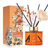 Airkeep Flower Reed Diffusers Set, 5.07 oz Freesia/Passion Fruit/Orange Scented Oil Diffuser with 8 Reed Sticks, Home Fragrance Diffuser Gift Set for Bathroom & Office Decor 150ml