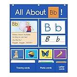 Auchq All About Letter Pocket Chart, Letter of The Day/Week Activity Wall-Provides Student Daily Practice in Learning The Alphabet, Chants, Words-Great for Classroom Homeschool 34" x 27"