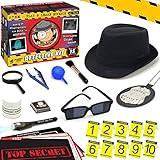 BLOONSY Spy Kit for Kids Detective Fingerprint Toys for 6 7 8 9 10 11 12 Year Old Boys Girls Secret Agent Investigation Science Set