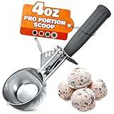 4 oz Ice Cream Scoop with Trigger Release #8 – Stainless Steel Versatile Tool for Baking, Cookies and Desserts | Durable, Easy-to-Clean, Dishwasher-Safe, Ergonomic Design for Precise Culinary Portions