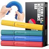 FitBeast Hand Exerciser Bars for Physical Therapy - Relieves Tendonitis Pain & Improve Grip Strength, Injury Recovery, Forearm (4 Piece Set - Yellow Green Blue Red)