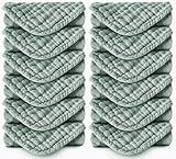 Spotted Play Muslin Burp Cloths 100% Cotton Large 20''x10'' Extra Soft and Absorbent Baby Wash Cloths Spit Up Rags - Baby Burping Cloth for Boys Girls Items(12 Pack Green)
