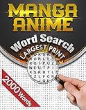 ANIME WORD SEARCH | MANGA word search | 2000 Word | 100 Puzzles for Fans of Anime and Manga | japon find word: The LARGEST PRINT word seek Book With ... Popular Titles For Adults, Seniors And Teens