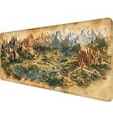 Game Map Gaming Mouse Pad Desk Pad Fantasy Treasure Map Ancient Scroll Mouse Pad Large Mousepad Extended Laptop Keyboard Mat Gaming Desk Pad Mouse Mat Office Computer Keyboard Laptop Home 31.5"x11.8"