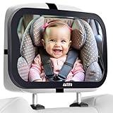 AMTIFO Shatterproof Baby Car Mirror - 360° Adjustable Rearview Mirror for Rear-Facing Car Seats, Clear Wide-Angle View, Easy Tool-Free Installation,Child Safety & Peace of Mind