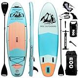 Roc Inflatable Stand Up Paddle Boards 10 ft 6 in with Premium SUP Paddle Board Accessories, Wide Stable Design, Non-Slip Comfort Deck for Youth & Adults (Cloud w/Kayak Seat)