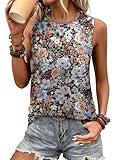 Cute Tops for Women High Neck Tank Tops Work Business Casual Blouses Spring Break Clothes Floral Fierce S
