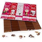 Peanuts Chocolate Valentine's Day Variety Gift Pack, Snoopy Gourmet Bar Snack Set, Charlie Brown Gifts for Kids, 1.75oz 5-Bar Rich Belgian Chocolate Valentine’s Day Box Set, Valentine Gift Shopping, Prime Holiday Delivery