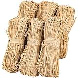 Sukh Natural Raffia Ribbon - 6PCS Raffia Straw for Florist Bouquets Decoration Crafts Ribbon for Wrapping Christmas Birthday