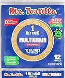 Mr. Tortilla Low Carb Tortilla Wraps - Keto Tortillas with Avocado Oil - Street Taco Size - 1 Net Carb per Serving - Low Calorie Keto Wraps - Low Carb Tortillas - (Multigrain, 12 Count)