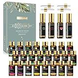 MAYJAM Top 28 Essential Oil Set for Diffuser Massage, 24x5ml Essential Oil Singles, 4x10ml Essential Oil Blends for Home Office Yoga