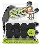 Slipstick GorillaPads CB147 Non Slip Furniture Pads/Gripper Feet (Set of 16) Self Adhesive Rubber Floor Protectors, 1 inch Round, Black