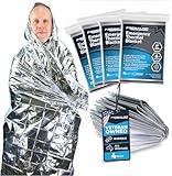 FRONTLINE Emergency Thermal Blankets Large 54" x 84" Mylar Blankets Survival Gear Camping Gear Emergency Space Blanket First Aid for Survival (4)