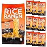 Lotus Foods Organic Millet & Brown Rice Ramen with Miso Soup - Gluten Free Ramen Noodles, Vegan Ramen Noodles with Millet Flour & Brown Rice Flour, Whole Grain GF Ramen - 2.8 Oz Bags (Pack of 10)